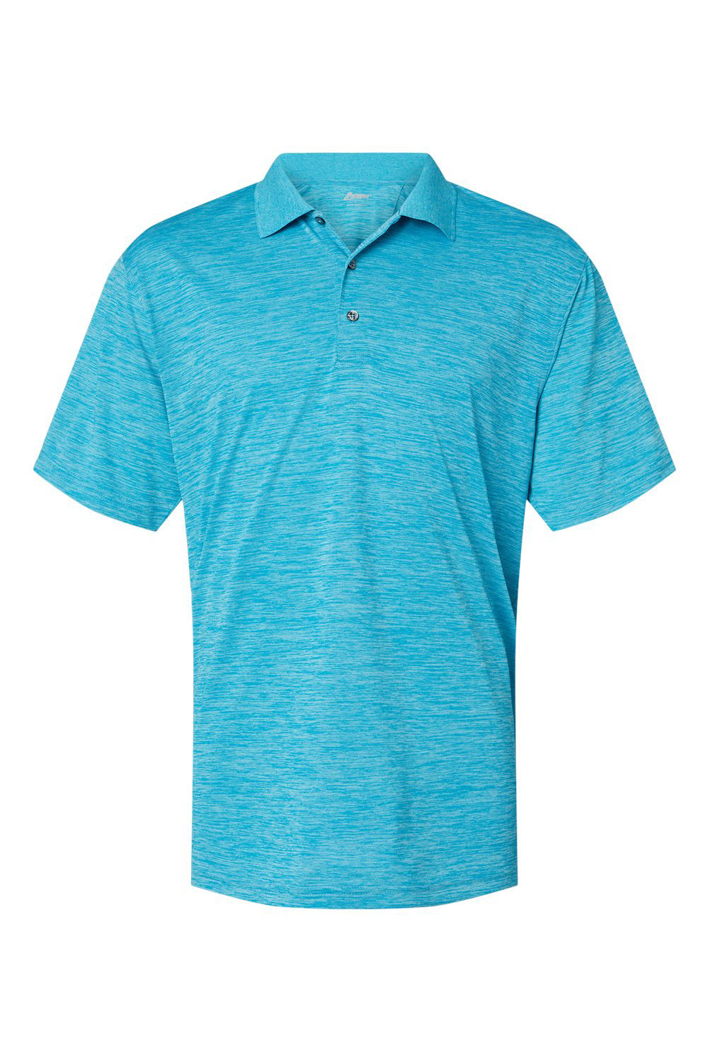 Paragon 130 Mens Dakota Striated Short Sleeve Polo Shirt Heather Turquoise Blue Flat Front