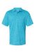 Paragon 130 Mens Dakota Striated Short Sleeve Polo Shirt Heather Turquoise Blue Flat Front