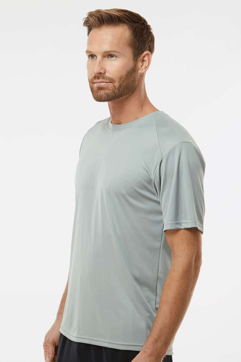 Paragon 200 Mens Islander Performance Moisture Wicking Short Sleeve Crewneck T-Shirt Medium Grey Model Side