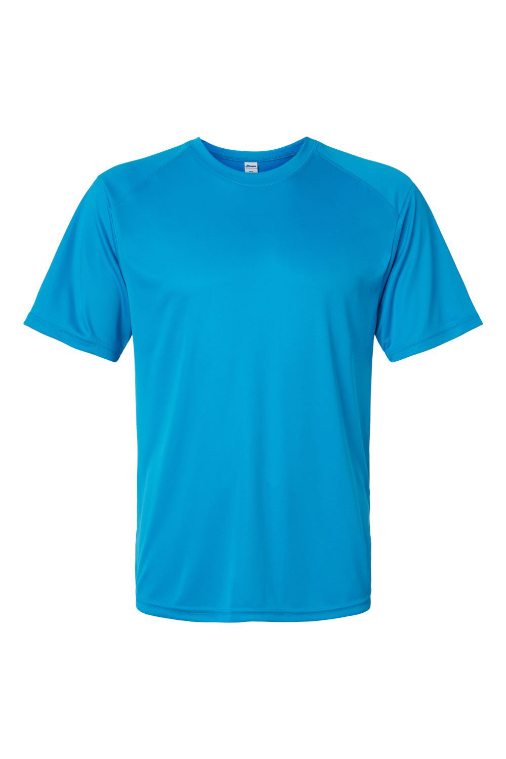 Paragon 200 Mens Islander Performance Short Sleeve Crewneck T-Shirt Turquoise Blue Flat Front