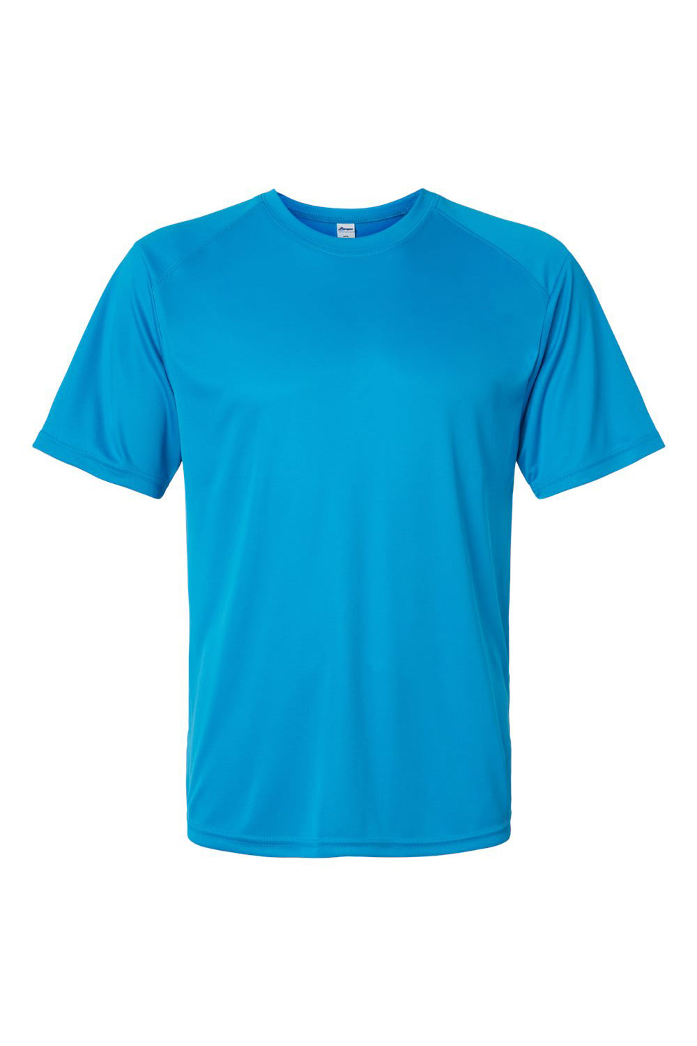Paragon 200 Mens Islander Performance Moisture Wicking Short Sleeve Crewneck T-Shirt Turquoise Blue Flat Front