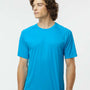 Paragon Mens Islander Performance Moisture Wicking Short Sleeve Crewneck T-Shirt - Turquoise Blue - NEW