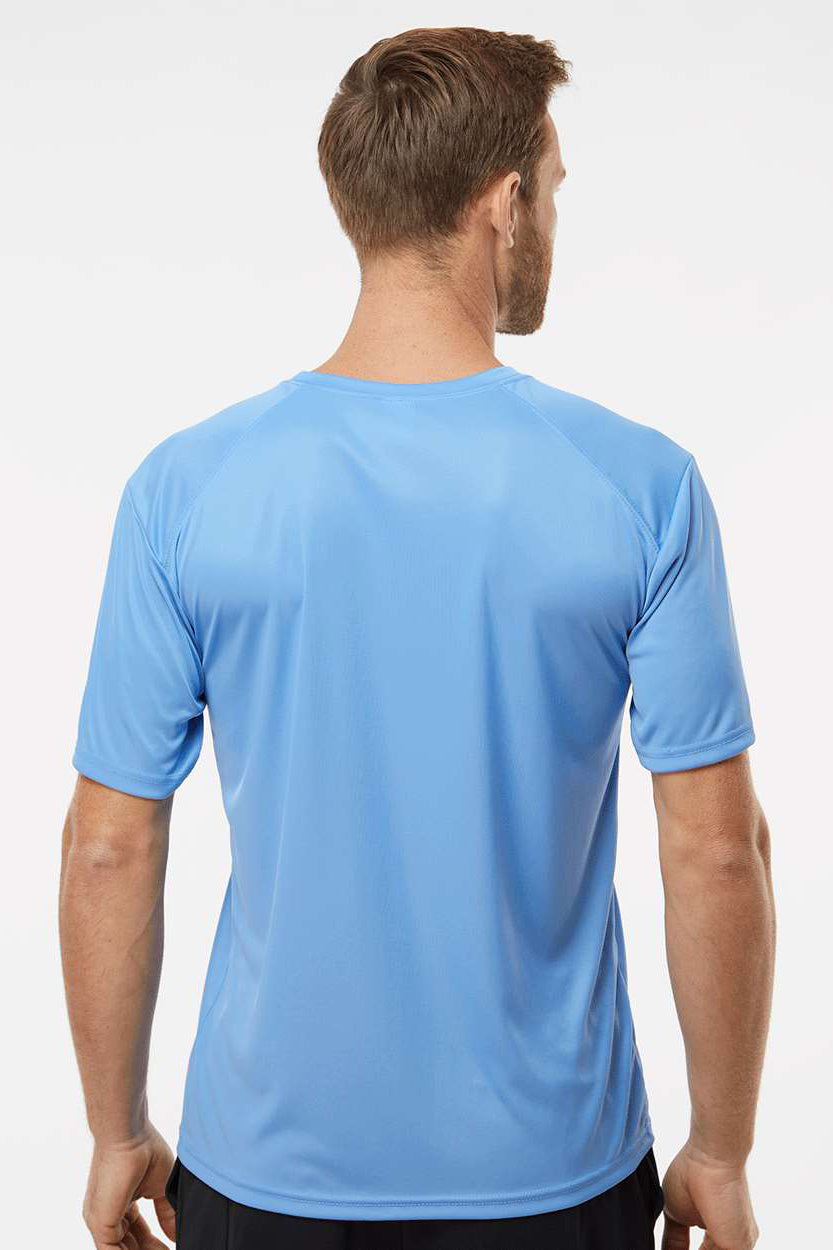 Paragon 200 Mens Islander Performance Moisture Wicking Short Sleeve Crewneck T-Shirt Bimini Blue Model Back