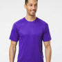 Paragon Mens Islander Performance Moisture Wicking Short Sleeve Crewneck T-Shirt - Purple - NEW