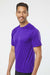 Paragon 200 Mens Islander Performance Moisture Wicking Short Sleeve Crewneck T-Shirt Purple Model Side