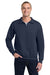 Jerzees 995M/995MR Mens NuBlend Pill Resistant Fleece 1/4 Zip Sweatshirt Navy Blue Model Front