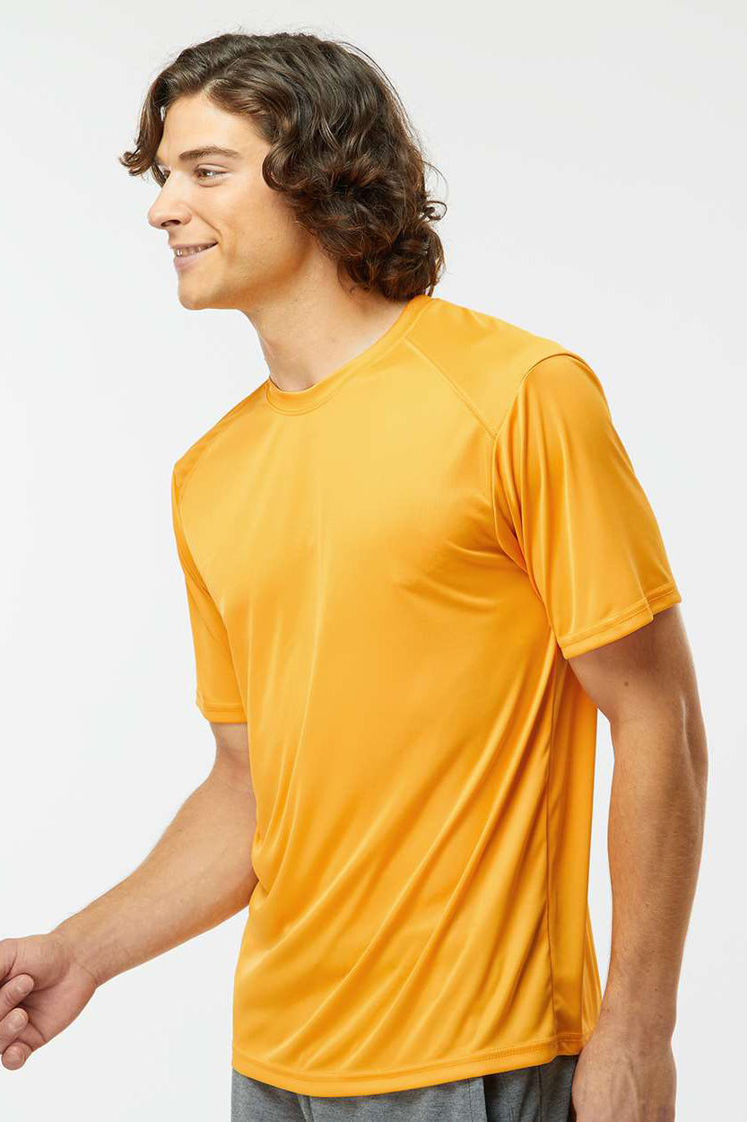 Paragon 200 Mens Islander Performance Moisture Wicking Short Sleeve Crewneck T-Shirt Gold Model Side