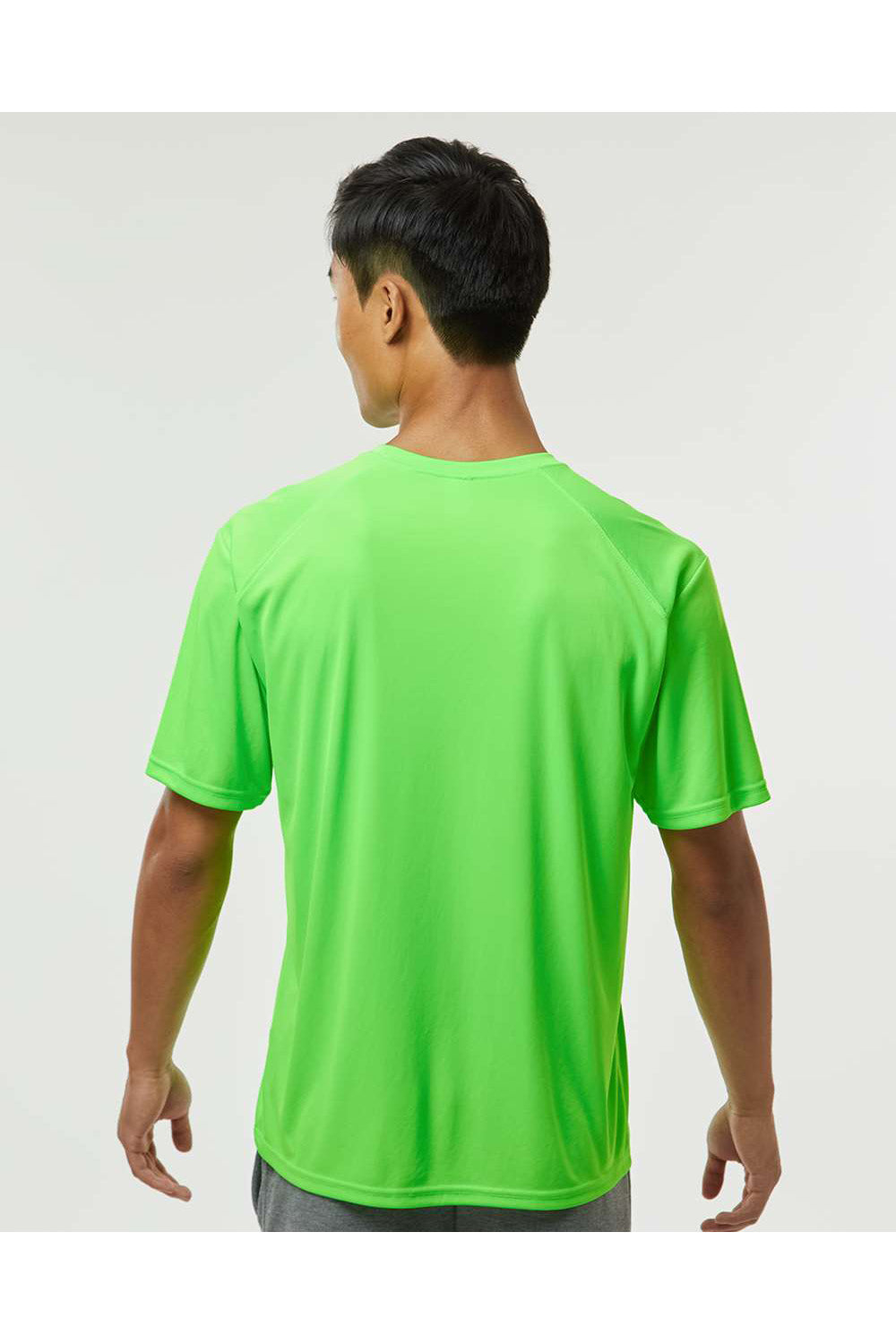 Paragon 200 Mens Islander Performance Short Sleeve Crewneck T-Shirt Neon Lime Green Model Back
