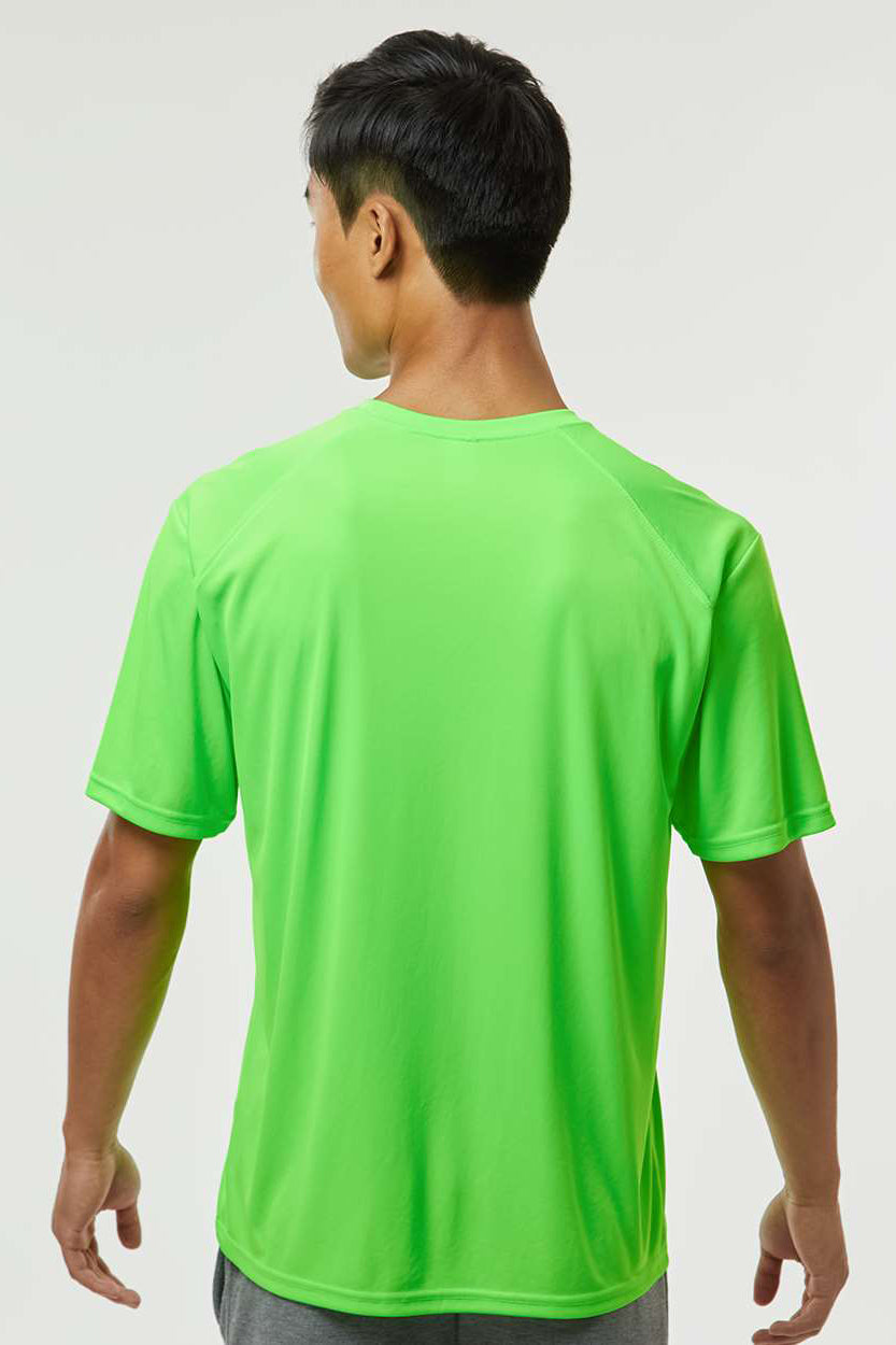 Paragon 200 Mens Islander Performance Moisture Wicking Short Sleeve Crewneck T-Shirt Neon Lime Green Model Back