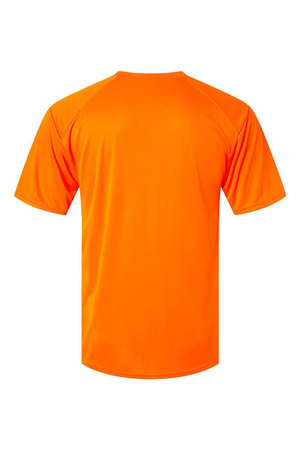 Paragon 200 Mens Islander Performance Moisture Wicking Short Sleeve Crewneck T-Shirt Neon Orange Flat Back