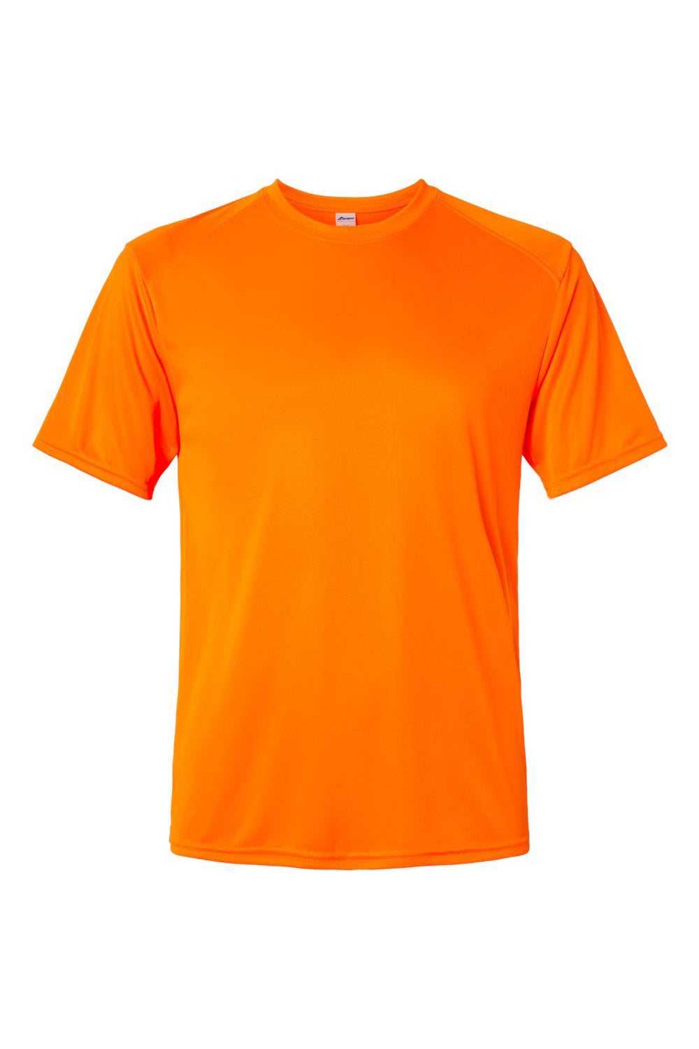 Paragon 200 Mens Islander Performance Moisture Wicking Short Sleeve Crewneck T-Shirt Neon Orange Flat Front