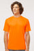 Paragon 200 Mens Islander Performance Moisture Wicking Short Sleeve Crewneck T-Shirt Neon Orange Model Front