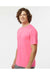 Paragon 200 Mens Islander Performance Short Sleeve Crewneck T-Shirt Neon Pink Model Side