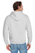 Jerzees 996M/996MR Mens NuBlend Pill Resistant Fleece Hooded Sweatshirt Hoodie w/ Pouch Pocket Ash Grey Model Back