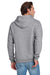 Jerzees 996M/996MR Mens NuBlend Pill Resistant Fleece Hooded Sweatshirt Hoodie w/ Pouch Pocket Heather Grey Model Back
