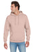 Jerzees 996M/996MR Mens NuBlend Pill Resistant Fleece Hooded Sweatshirt Hoodie w/ Pouch Pocket Blush Pink Model Front