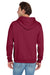 Jerzees 996M/996MR Mens NuBlend Pill Resistant Fleece Hooded Sweatshirt Hoodie w/ Pouch Pocket Cardinal Red Model Back