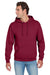 Jerzees 996M/996MR Mens NuBlend Pill Resistant Fleece Hooded Sweatshirt Hoodie w/ Pouch Pocket Cardinal Red Model Front