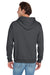 Jerzees 996M/996MR Mens NuBlend Pill Resistant Fleece Hooded Sweatshirt Hoodie w/ Pouch Pocket Charcoal Grey Model Back