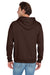 Jerzees 996M/996MR Mens NuBlend Pill Resistant Fleece Hooded Sweatshirt Hoodie w/ Pouch Pocket Chocolate Brown Model Back