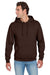 Jerzees 996M/996MR Mens NuBlend Pill Resistant Fleece Hooded Sweatshirt Hoodie w/ Pouch Pocket Chocolate Brown Model Front