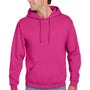 Jerzees Mens NuBlend Pill Resistant Fleece Hooded Sweatshirt Hoodie w/ Pouch Pocket - Cyber Pink