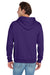 Jerzees 996M/996MR Mens NuBlend Pill Resistant Fleece Hooded Sweatshirt Hoodie w/ Pouch Pocket Deep Purple Model Back