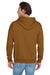 Jerzees 996M/996MR Mens NuBlend Pill Resistant Fleece Hooded Sweatshirt Hoodie w/ Pouch Pocket Golden Pecan Brown Model Back