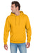 Jerzees 996M/996MR Mens NuBlend Pill Resistant Fleece Hooded Sweatshirt Hoodie w/ Pouch Pocket Gold Model Front