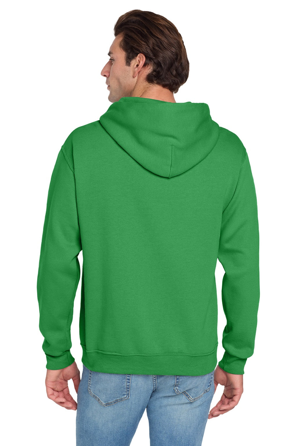 Jerzees 996M/996MR Mens NuBlend Pill Resistant Fleece Hooded Sweatshirt Hoodie w/ Pouch Pocket Kelly Green Model Back