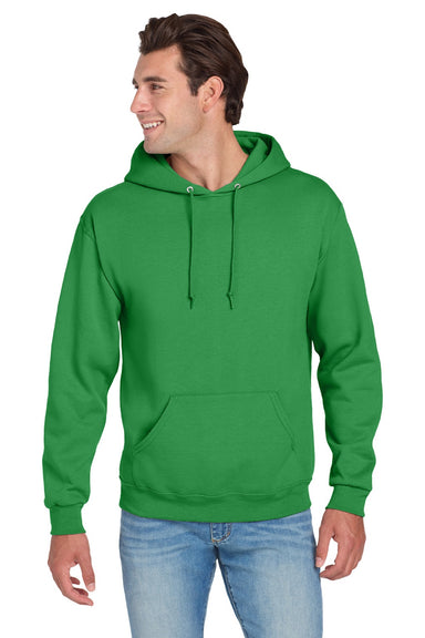 Jerzees 996M/996MR Mens NuBlend Pill Resistant Fleece Hooded Sweatshirt Hoodie w/ Pouch Pocket Kelly Green Model Front
