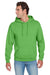 Jerzees 996M/996MR Mens NuBlend Pill Resistant Fleece Hooded Sweatshirt Hoodie w/ Pouch Pocket Kiwi Green Model Front