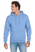 Jerzees 996M/996MR Mens NuBlend Pill Resistant Fleece Hooded Sweatshirt Hoodie w/ Pouch Pocket Light Blue Model Front