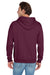 Jerzees 996M/996MR Mens NuBlend Pill Resistant Fleece Hooded Sweatshirt Hoodie w/ Pouch Pocket Maroon Model Back