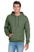 Jerzees 996M/996MR Mens NuBlend Pill Resistant Fleece Hooded Sweatshirt Hoodie w/ Pouch Pocket Heather Military Green Model Front
