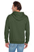 Jerzees 996M/996MR Mens NuBlend Pill Resistant Fleece Hooded Sweatshirt Hoodie w/ Pouch Pocket Military Green Model Back