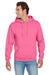 Jerzees 996M/996MR Mens NuBlend Pill Resistant Fleece Hooded Sweatshirt Hoodie w/ Pouch Pocket Neon Pink Model Front