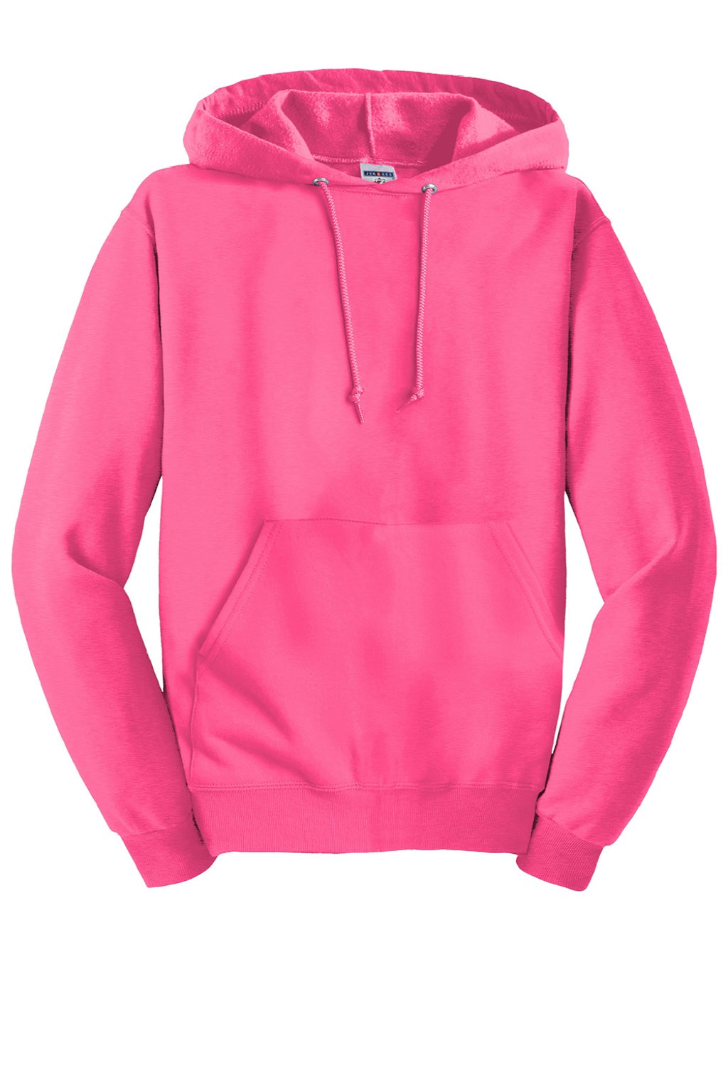 Jerzees 996M/996MR Mens NuBlend Pill Resistant Fleece Hooded Sweatshirt Hoodie w/ Pouch Pocket Neon Pink Flat Front