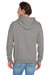 Jerzees 996M/996MR Mens NuBlend Pill Resistant Fleece Hooded Sweatshirt Hoodie w/ Pouch Pocket Rock Grey Model Back