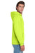 Jerzees 996M/996MR Mens NuBlend Pill Resistant Fleece Hooded Sweatshirt Hoodie w/ Pouch Pocket Safety Green Model Side