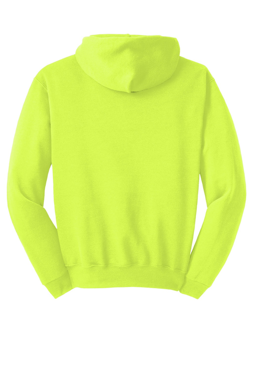 Jerzees 996M/996MR Mens NuBlend Pill Resistant Fleece Hooded Sweatshirt Hoodie w/ Pouch Pocket Safety Green Flat Back