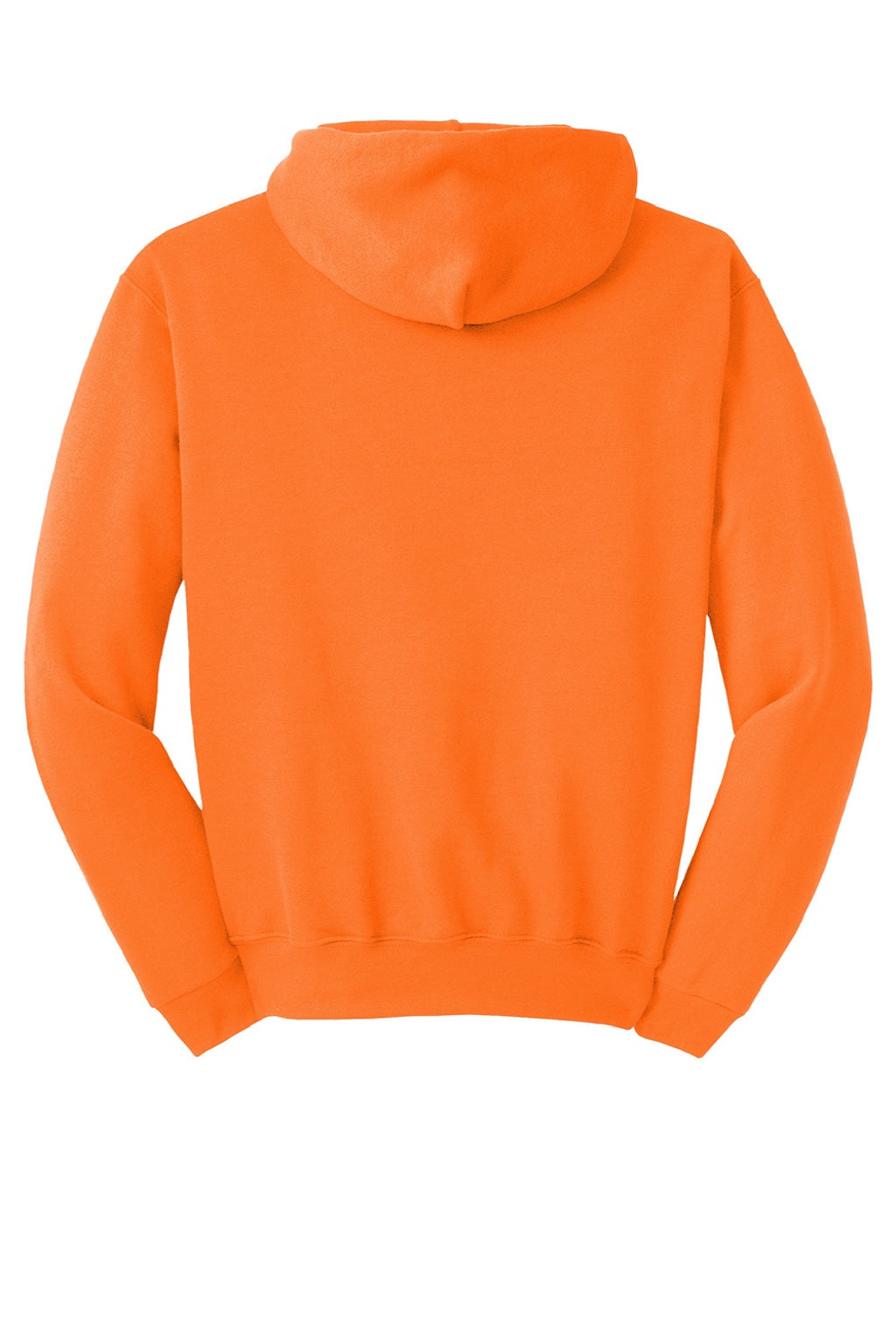 Jerzees 996M/996MR Mens NuBlend Pill Resistant Fleece Hooded Sweatshirt Hoodie w/ Pouch Pocket Safety Orange Flat Back