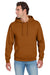 Jerzees 996M/996MR Mens NuBlend Pill Resistant Fleece Hooded Sweatshirt Hoodie w/ Pouch Pocket Texas Orange Model Front
