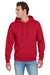 Jerzees 996M/996MR Mens NuBlend Pill Resistant Fleece Hooded Sweatshirt Hoodie w/ Pouch Pocket True Red Model Front