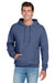 Jerzees 996M/996MR Mens NuBlend Pill Resistant Fleece Hooded Sweatshirt Hoodie w/ Pouch Pocket Vintage Heather Blue Model Front