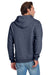 Jerzees 996M/996MR Mens NuBlend Pill Resistant Fleece Hooded Sweatshirt Hoodie w/ Pouch Pocket Vintage Heather Navy Blue Model Back