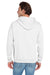 Jerzees 996M/996MR Mens NuBlend Pill Resistant Fleece Hooded Sweatshirt Hoodie w/ Pouch Pocket White Model Back
