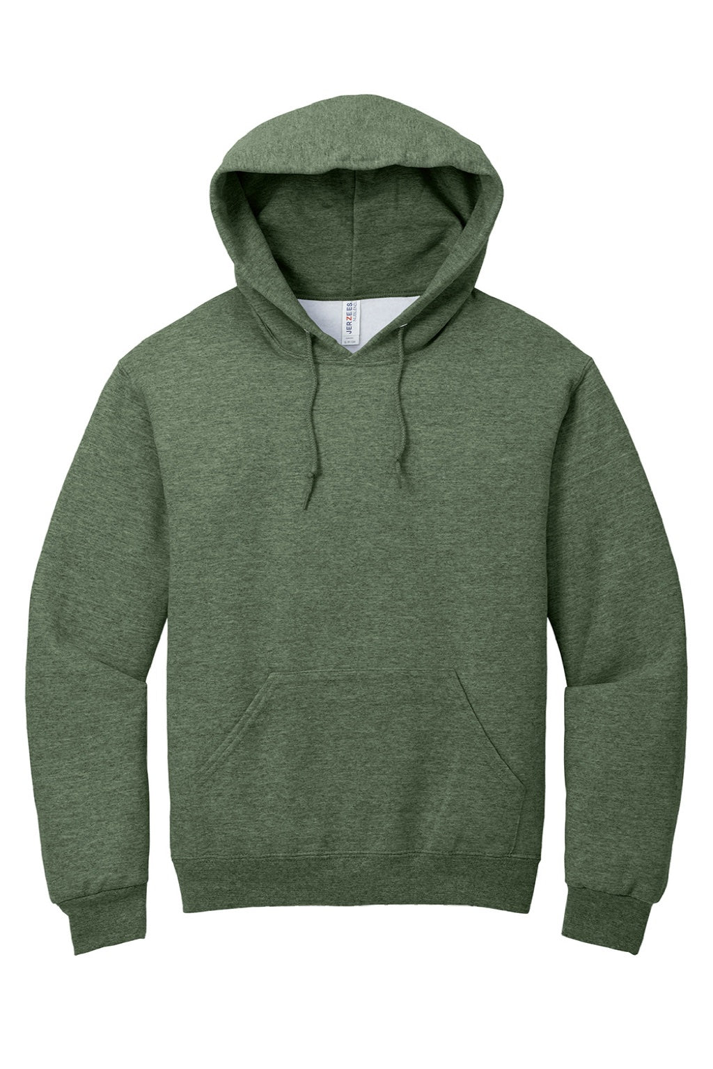 Jerzees 996M/996MR Mens NuBlend Pill Resistant Fleece Hooded Sweatshirt Hoodie w/ Pouch Pocket Heather Military Green Flat Front
