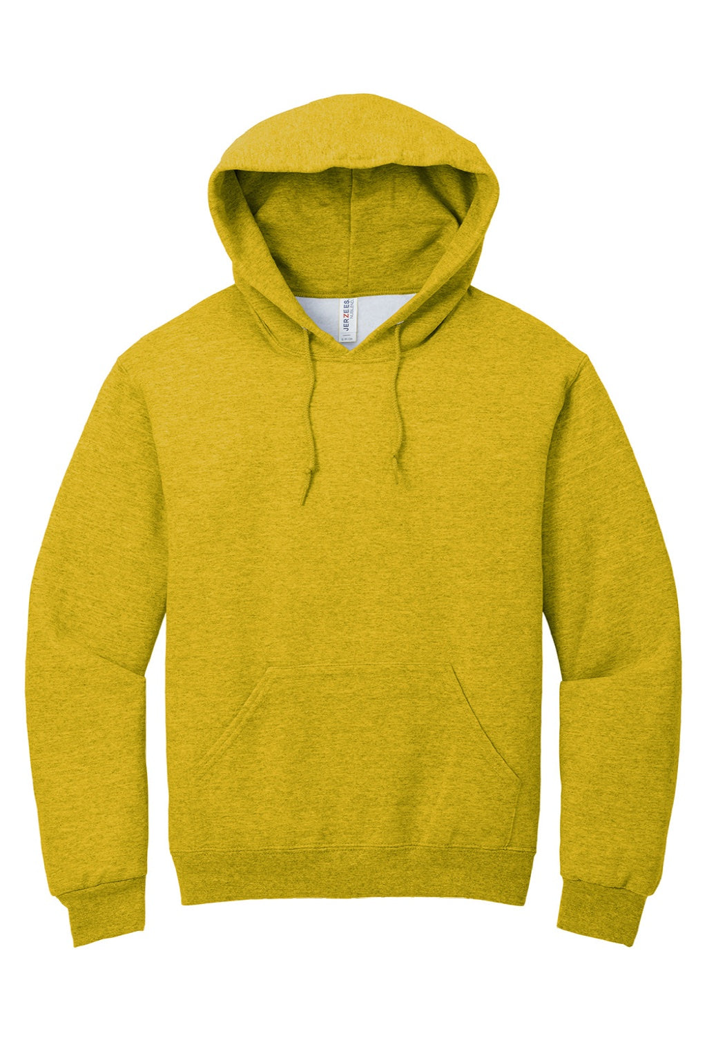 Jerzees 996M/996MR Mens NuBlend Pill Resistant Fleece Hooded Sweatshirt Hoodie w/ Pouch Pocket Heather Mustard Yellow Flat Front
