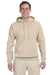 Jerzees 996M/996MR Mens NuBlend Pill Resistant Fleece Hooded Sweatshirt Hoodie w/ Pouch Pocket Sandstone Model Front